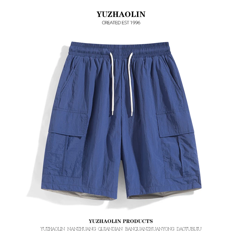 双面穿短裤男生美式潮牌设计感酷帅休闲时尚百搭凉感速干五分裤子
