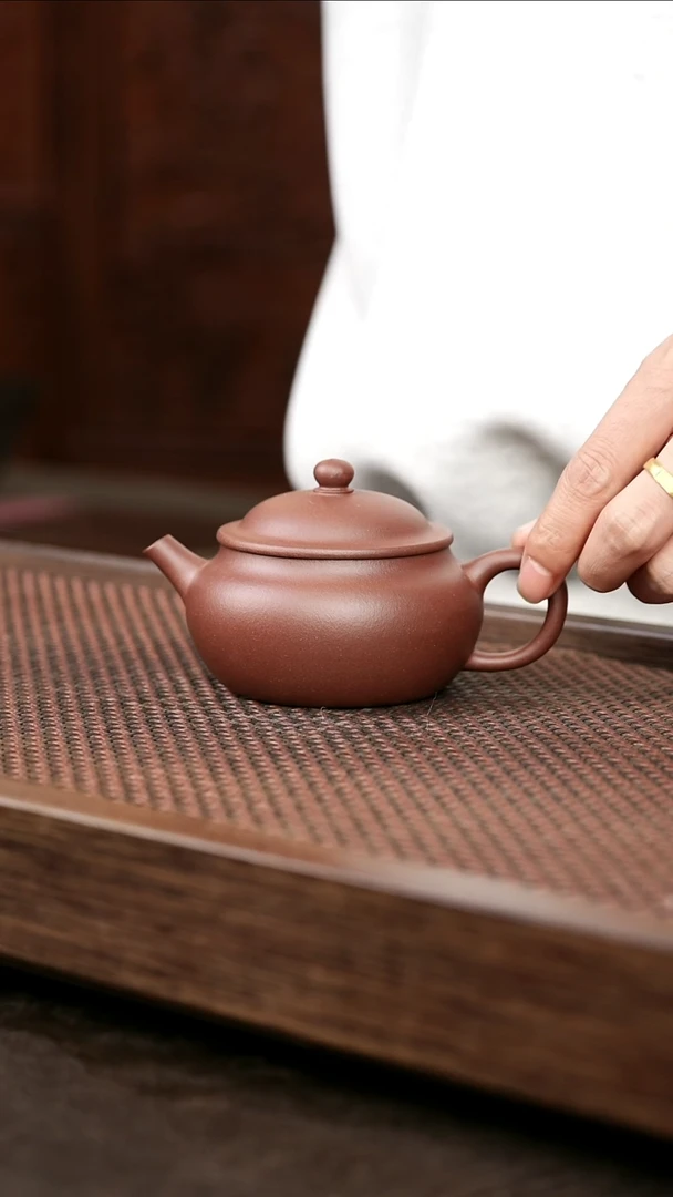 茶壶紫砂紫泥桑圆