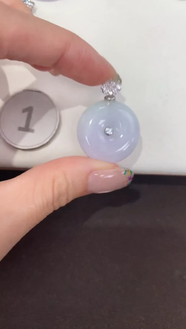 颈饰银S925镶嵌翡翠 天然缅甸a货翡翠