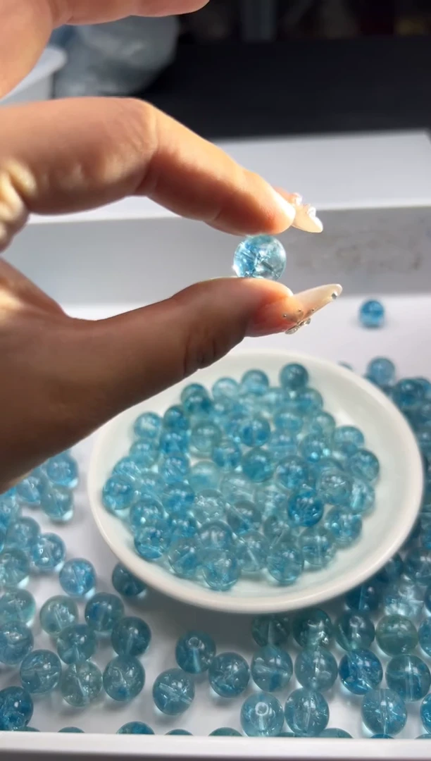 未镶嵌颈饰水晶w1705海蓝宝阿赛12mm*10颗