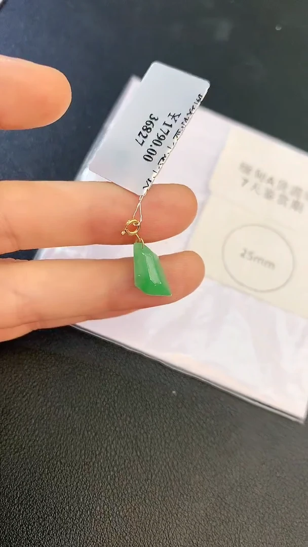 翡翠18K金镶嵌颈饰赠礼盒证书 琦琦