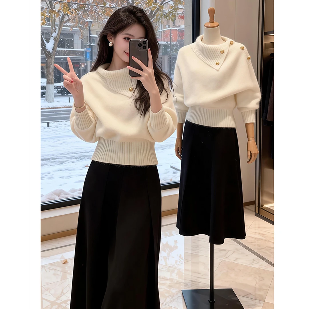 2025秋季小众不撞款高级感超好看软糯慵懒风韩系松弛感白色毛衣女