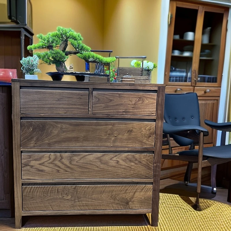 【熙然泽木】北美黑胡桃实木五斗柜新中式储物柜