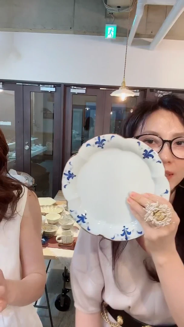 盘【浩洋窑】21蓝印花盘*1个(随机)