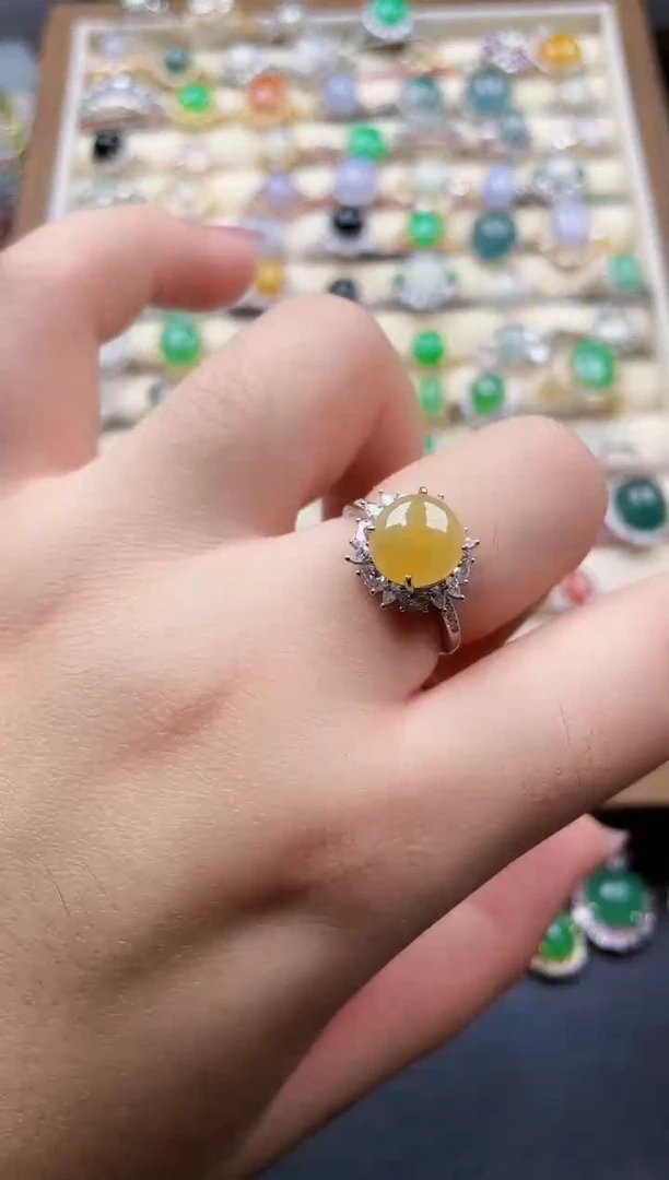 银S925镶嵌戒指翡翠77