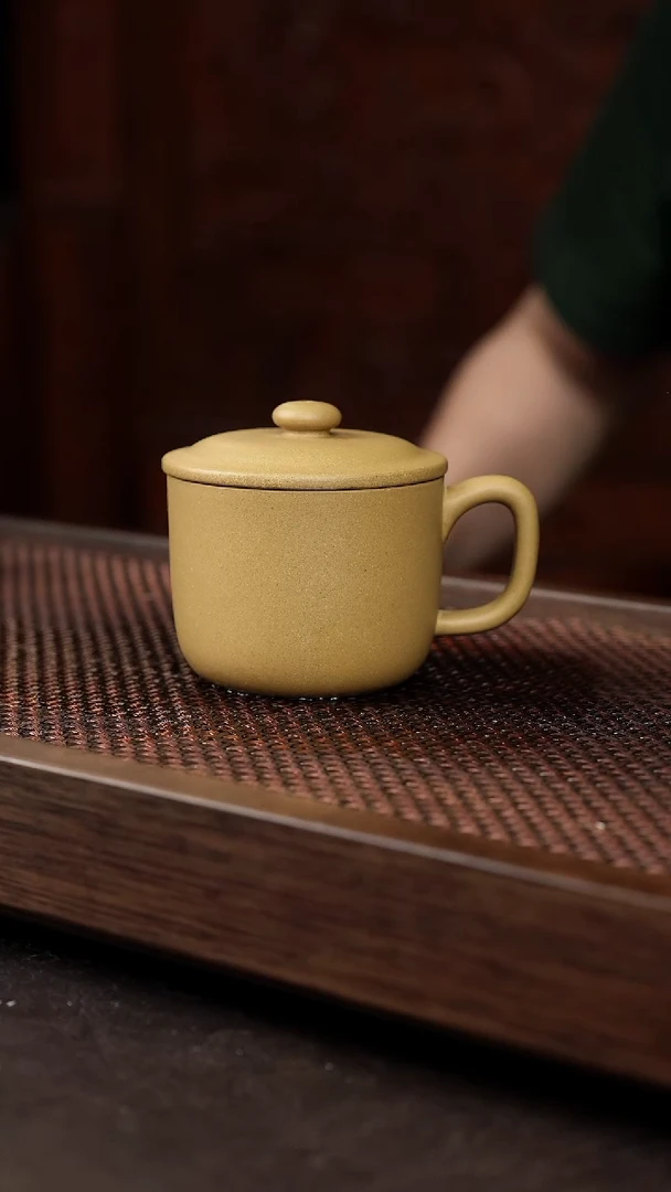 茶壶紫砂黄金段搪瓷盖杯