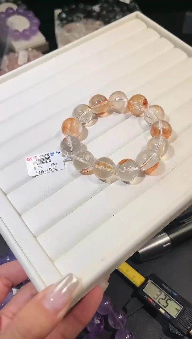 水晶手链未镶嵌多样性发一胶花17mm