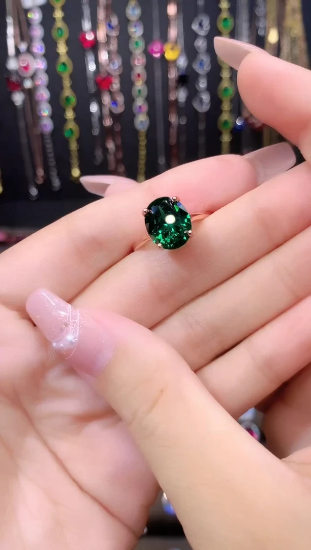 戒指透辉石银S925镶嵌911玫瑰金