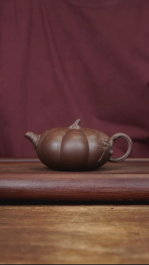 茶壶紫砂250ml 薄胎南瓜 紫泥