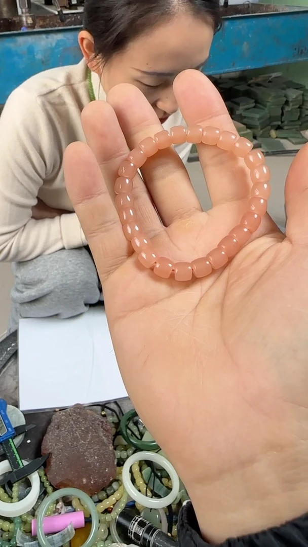 藕粉卡8mm直切珠串