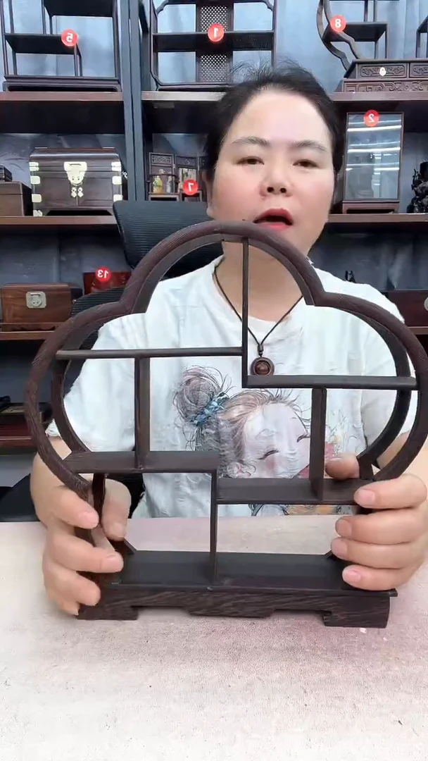 鸡翅木类端景台2970小李子红木工艺品