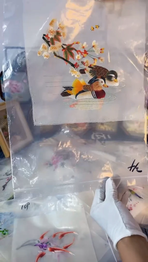 织绣纯手工苏绣双面绣绣布34