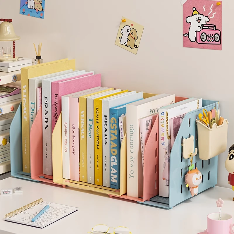书本置物架可伸缩多层叠加桌面收纳盒书桌免打孔大容量展示收纳架