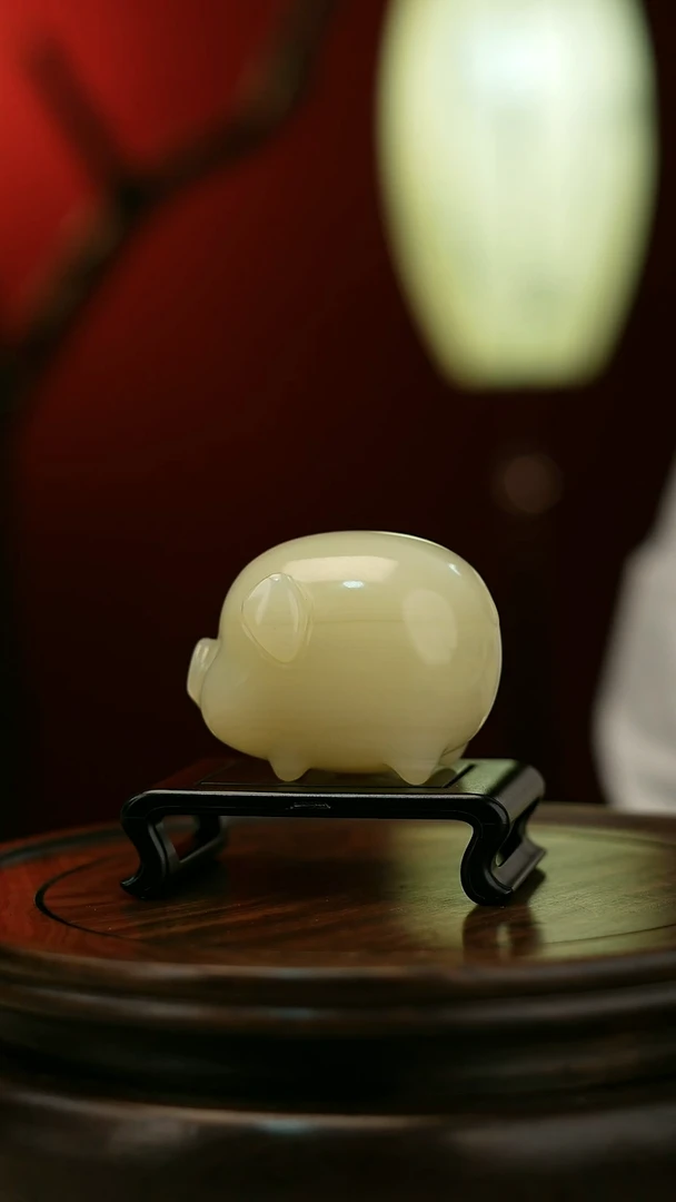 玉【吉祥福猪】天然玉石摆件