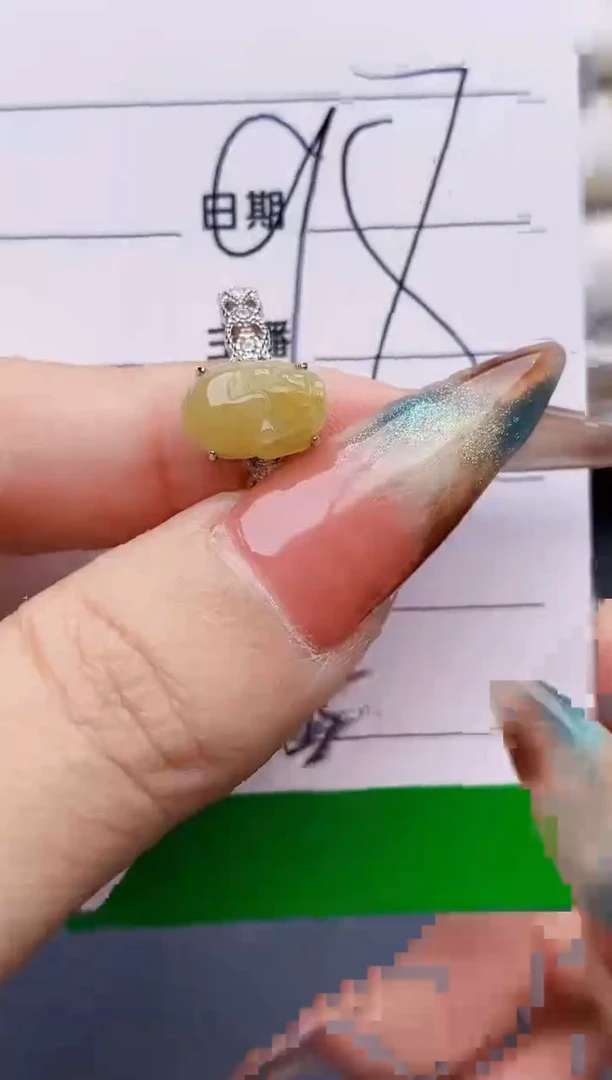 银S925镶嵌戒指翡翠2263