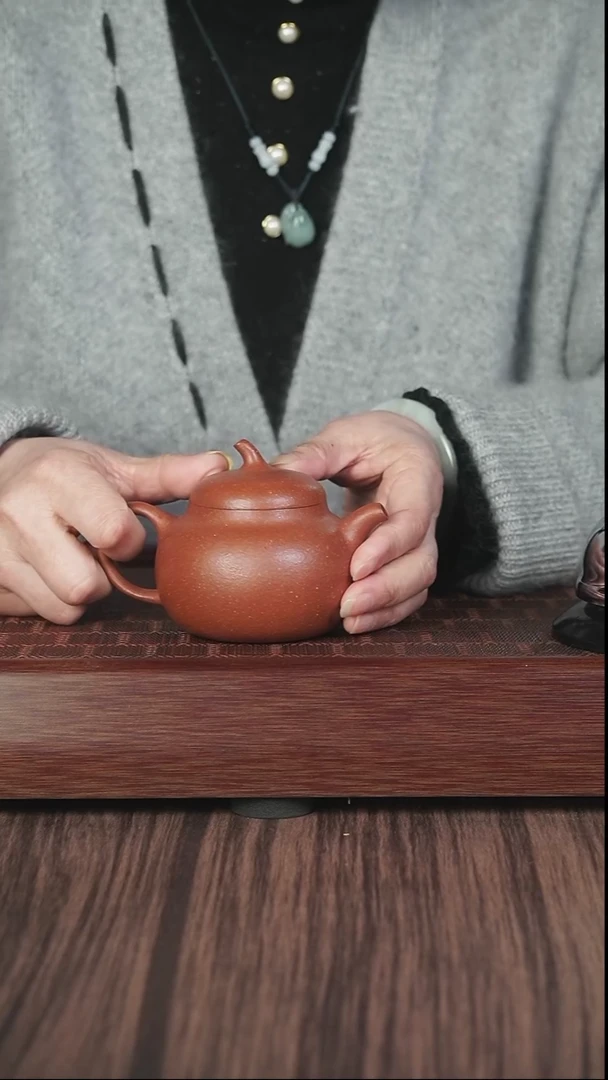 【闪购商品】紫砂茶壶xj  红降坡  茄瓜