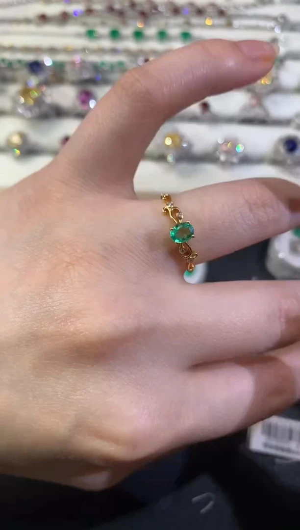 【闪购商品】祖母绿戒指18K金镶嵌Z111|1380