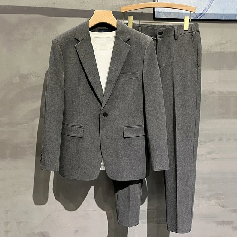 【组合套装-两件套】男士秋装新款修身休闲西服外套+春秋男士小西裤