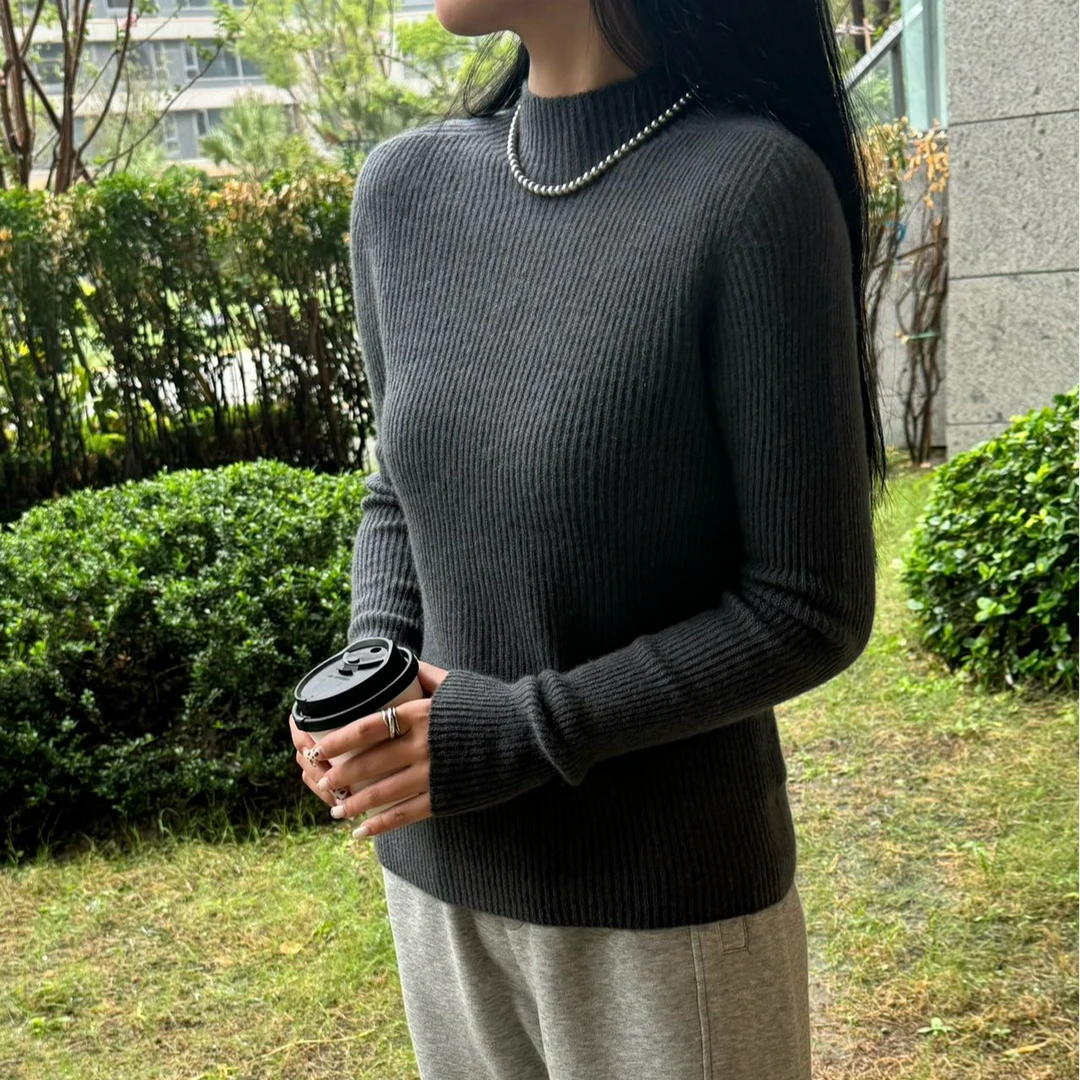 【糖堂】100%山羊绒打底衫精纺无缝一线成衣修身半高领内搭显瘦Y510