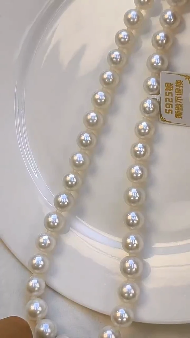 淡水珍珠银S925镶嵌项链9-11