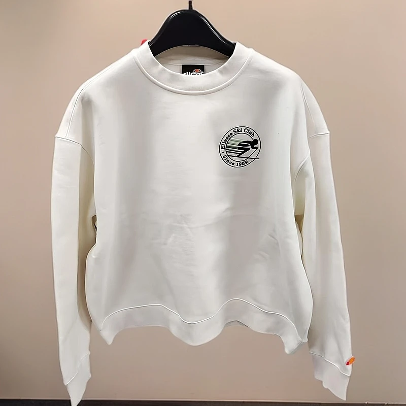 女士圆领纯色春秋套头长袖印花加绒宽松百搭休闲潮流时尚运动卫衣