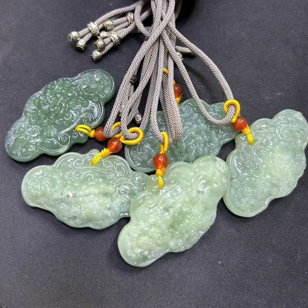 岫玉花锁 蓝水 （多样性发货发一件）