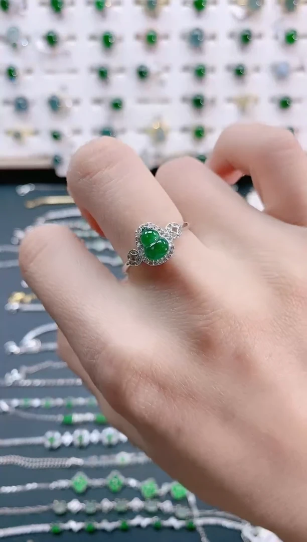 【闪购商品】翡翠戒指银S925镶嵌天然翡翠