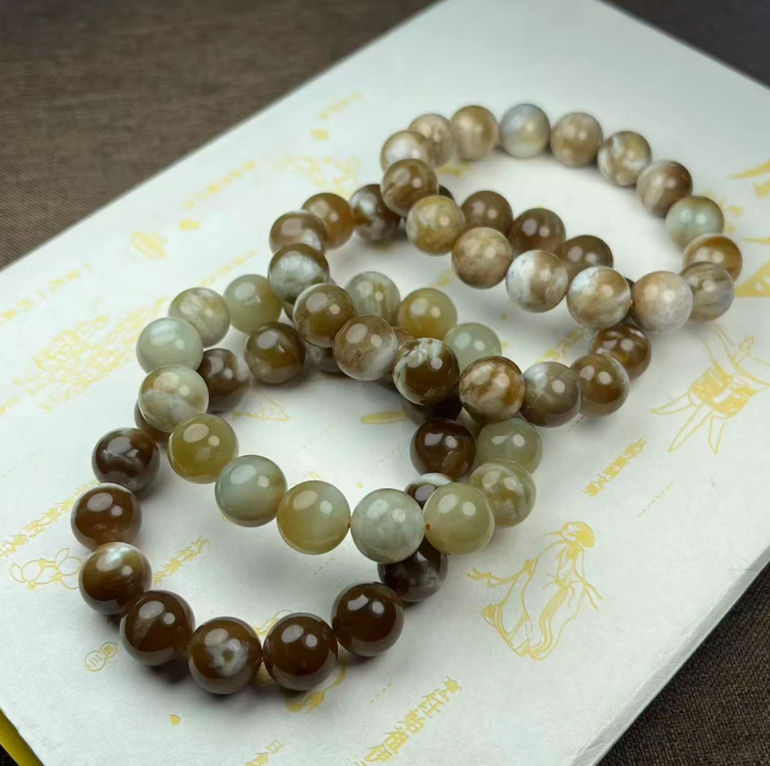 SC56和田玉牛轧糖手串卡12mm多样性发一