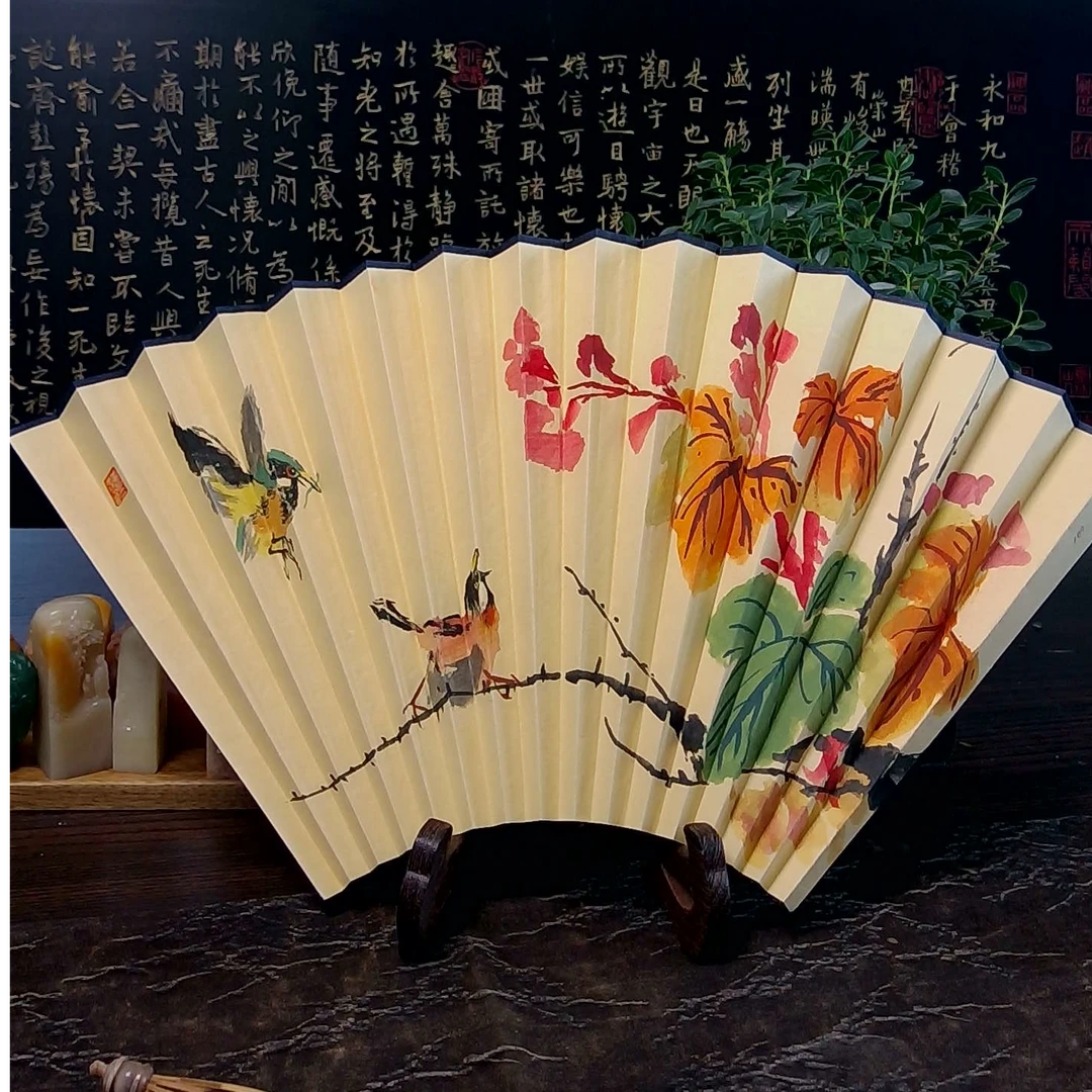 【宠粉福利】手绘文玩折扇扇面