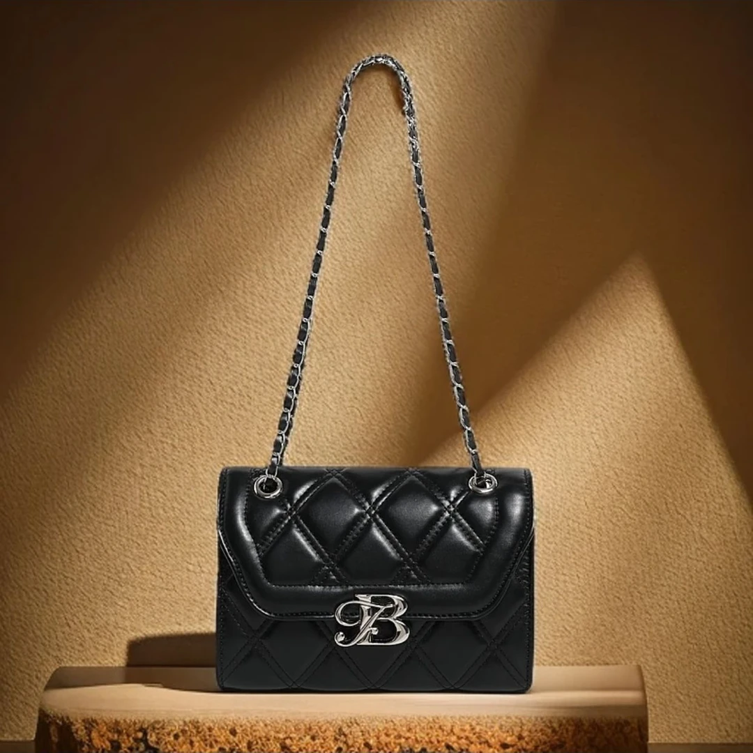 2025新款路易彼岸高级质感链条单肩包斜挎包9988黑色