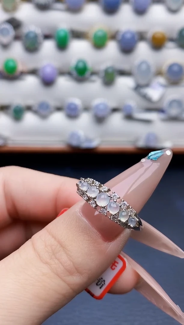 银S925镶嵌戒指翡翠6354