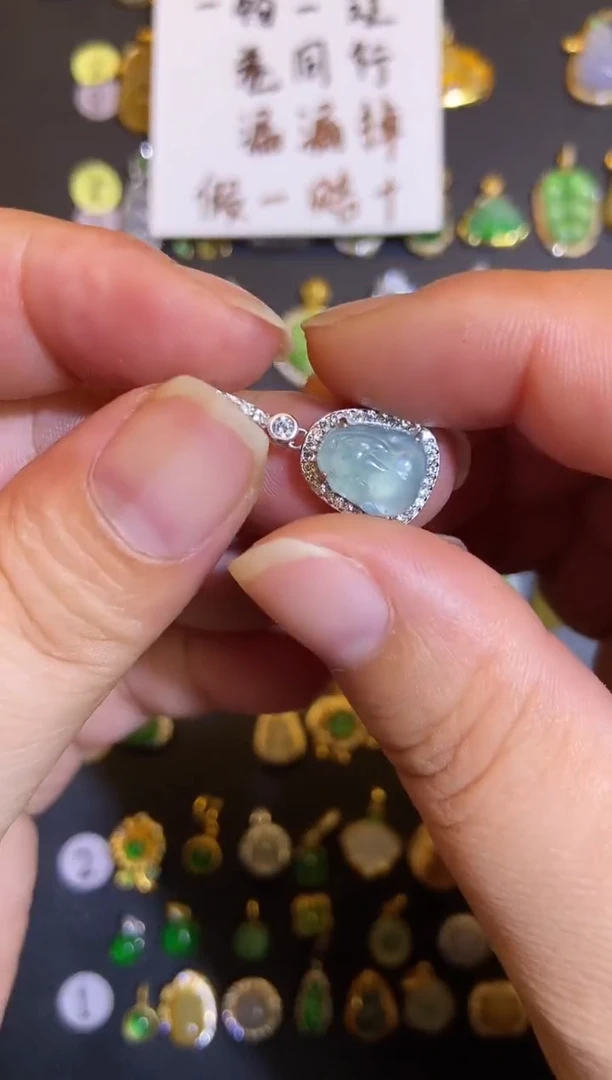 吊坠(不含链)银S925镶嵌翡翠1