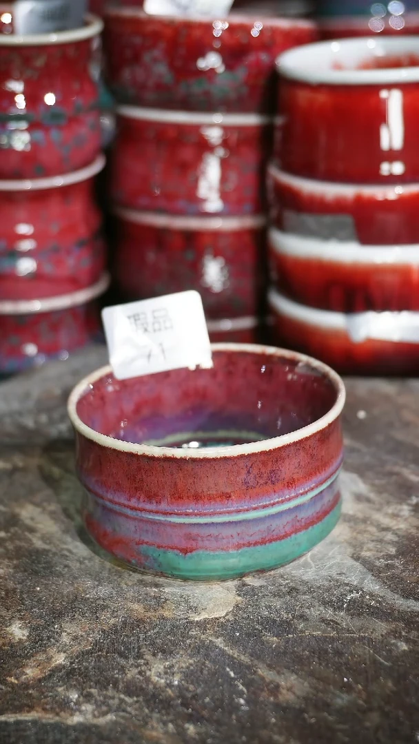 摆件陶精品窑变钧瓷茶器