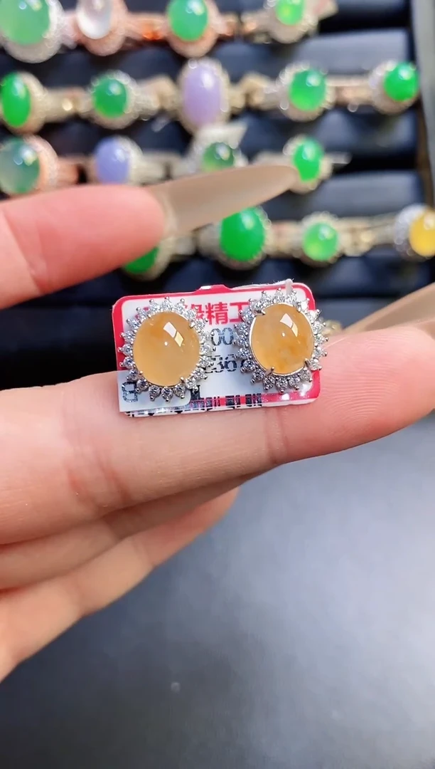 银S925镶嵌戒指翡翠天然