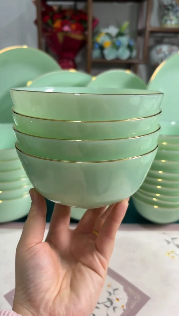 5.5英寸玉瓷碗4个口径13.8厘米