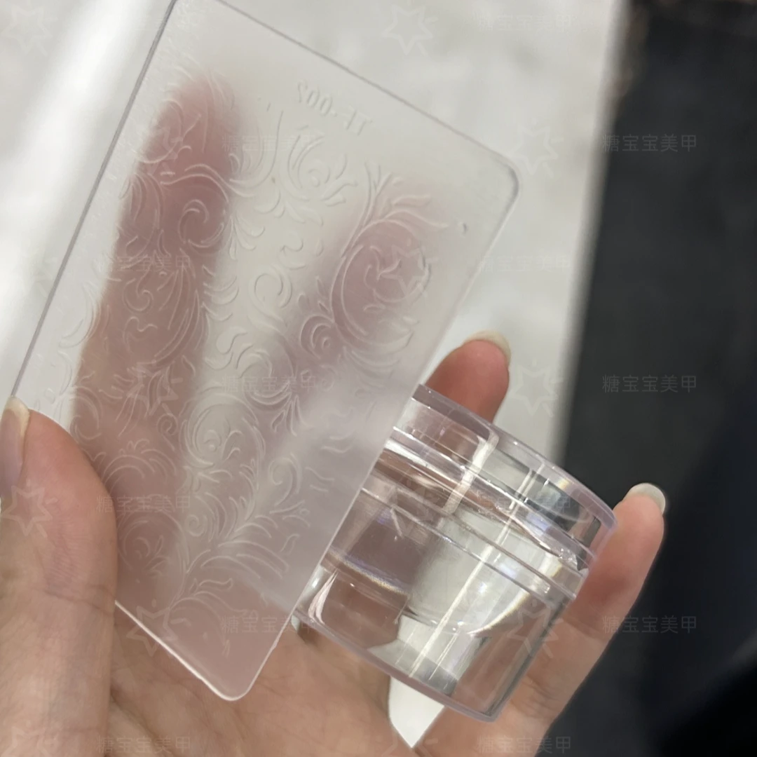 美甲钢板转印硅胶头印章高弹耐用美甲店专用透明单头印花美甲工具