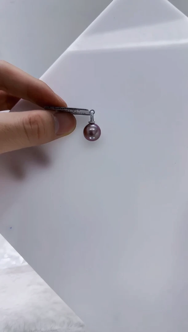 银S925镶嵌淡水珍珠DA 紫珠12 a308