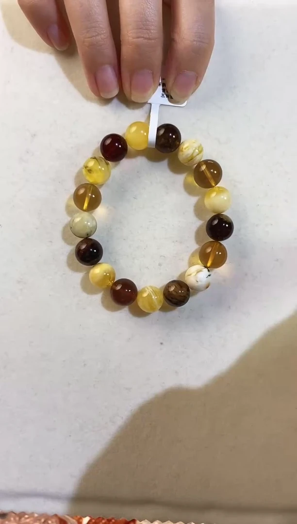 手串蜜蜡未镶嵌z**?琥珀蜜蜡多宝11MM