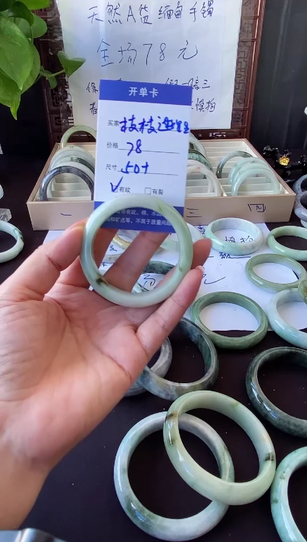 未镶嵌手镯翡翠枝***生翡翠手镯#22