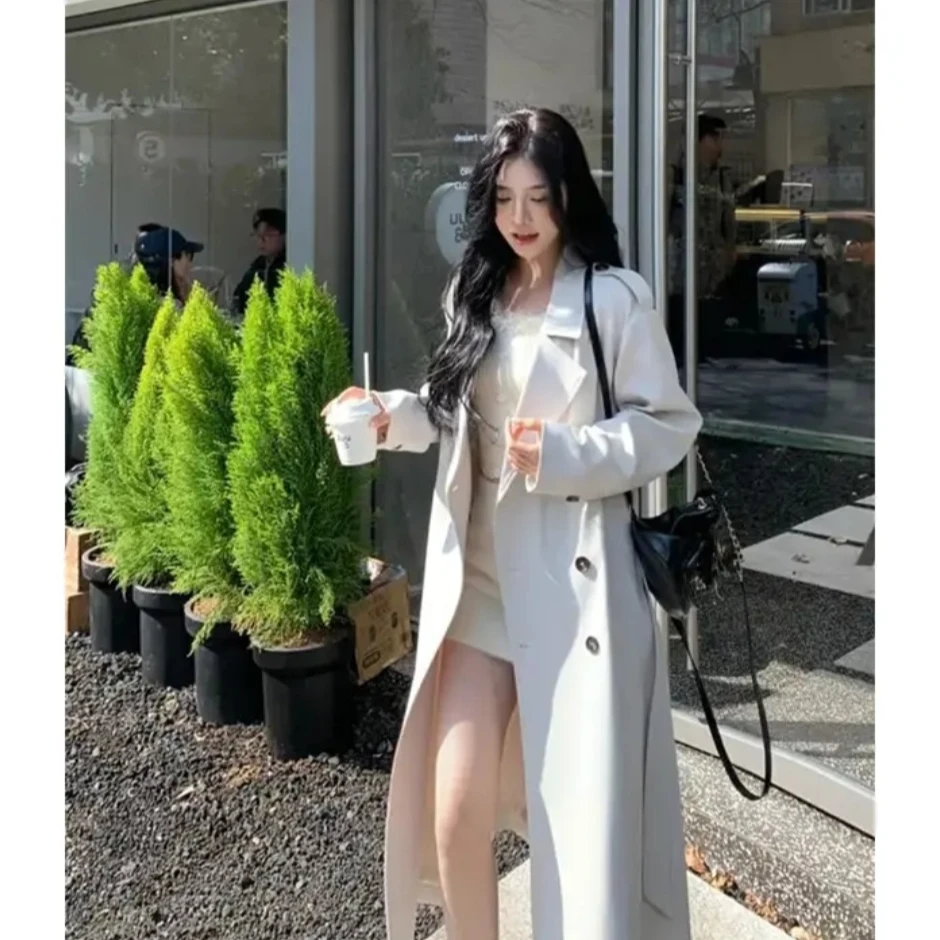 【城市漫步】日系外套中长款2025秋季新款高级感卡其色英伦穿搭大衣