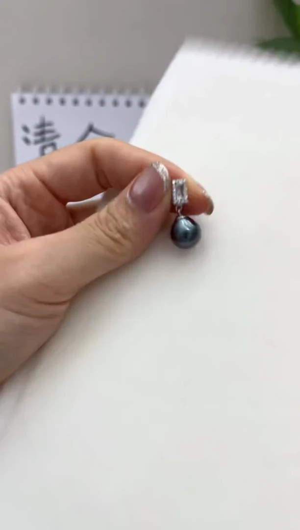 银S925镶嵌吊坠海水珍珠吊坠