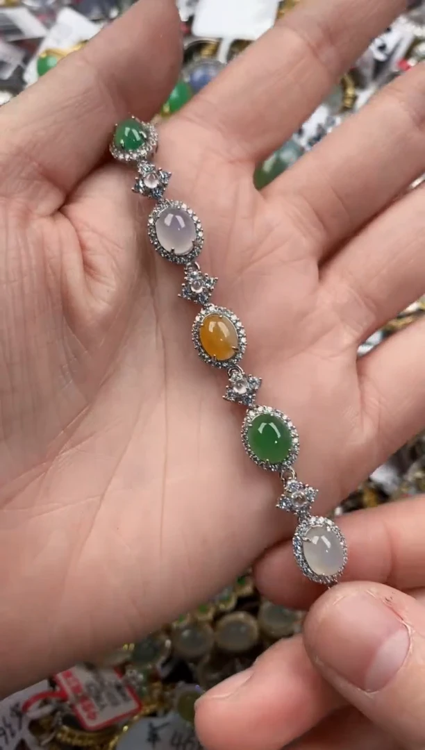 银S925镶嵌戒指翡翠999   2