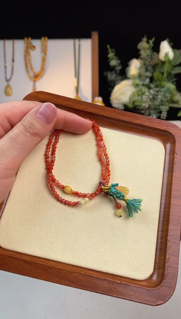 【闪购商品】南红玛瑙手链未镶嵌锦鲤南红双圈
