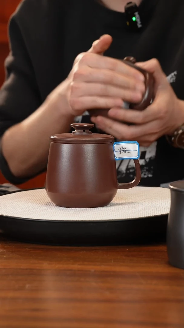 【闪购商品】紫砂茶杯微瑕石红三件套
