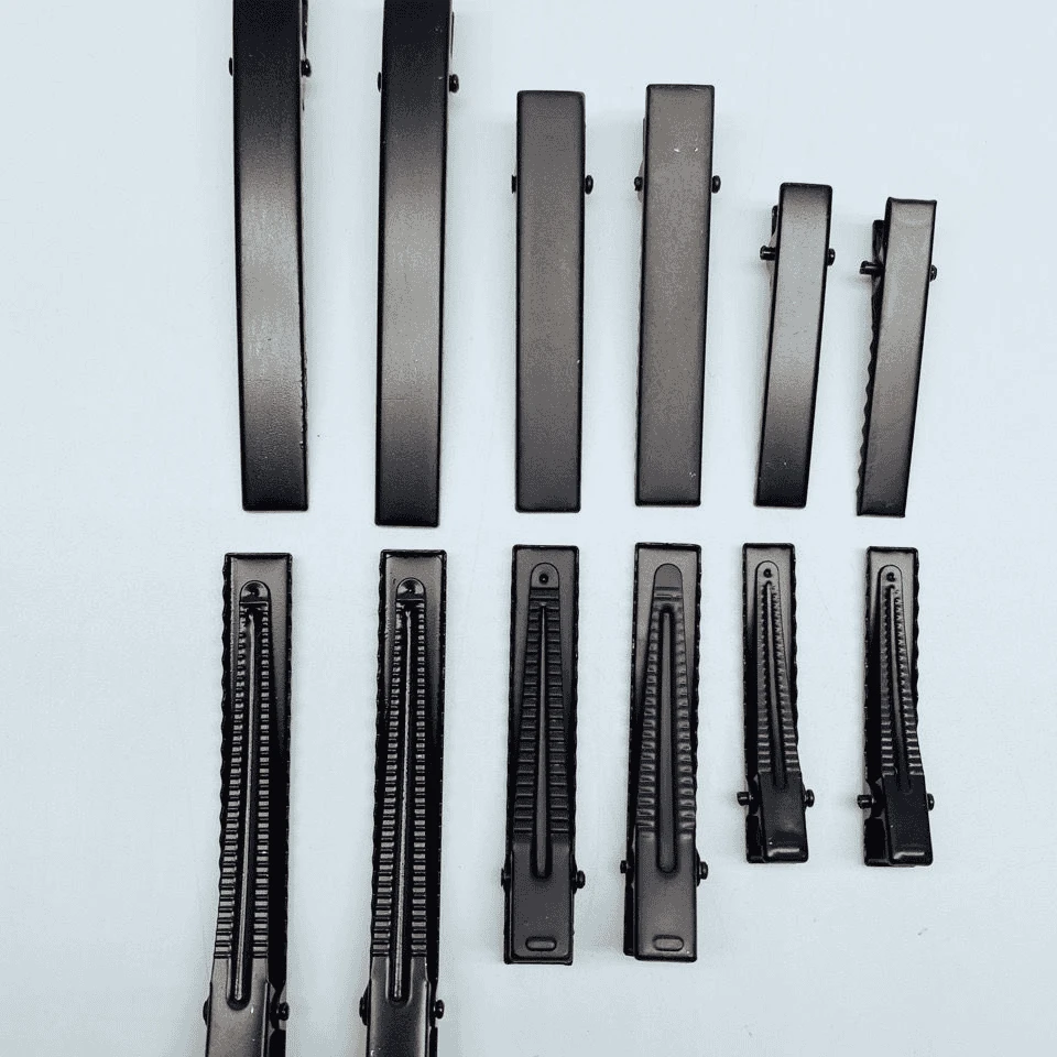 【合欢】4.5cm加厚电泳黑鸭嘴夹diy蝴蝶结飘带发夹50个装