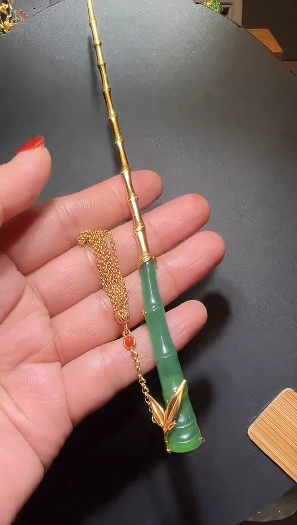 银S925镶嵌发饰玛瑙/玉髓玉髓发簪