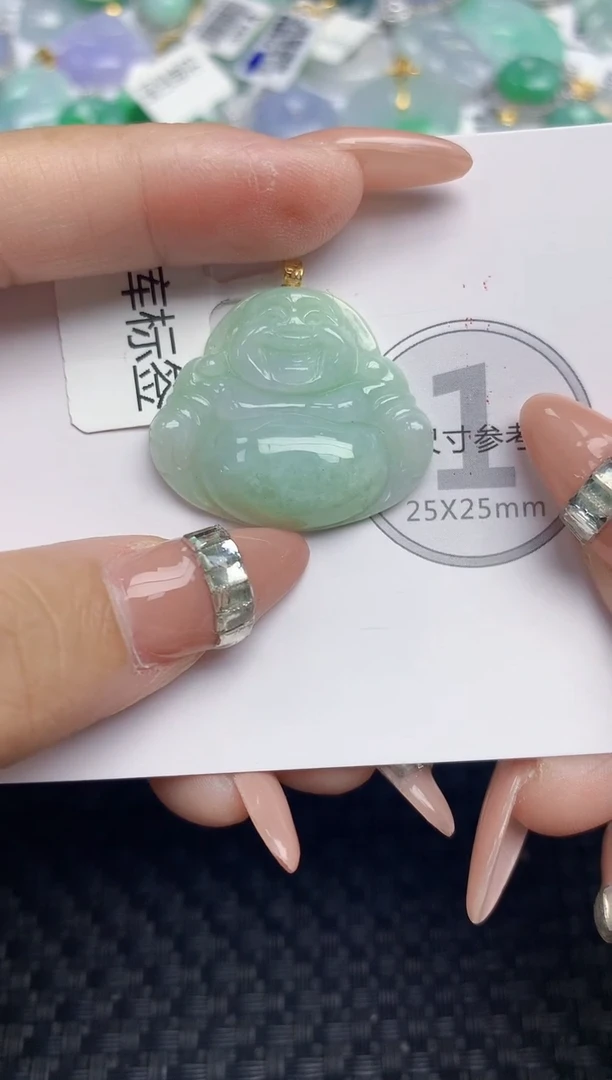 颈饰18K金镶嵌翡翠天然缅甸A货翡翠百元以上9元证书费自理