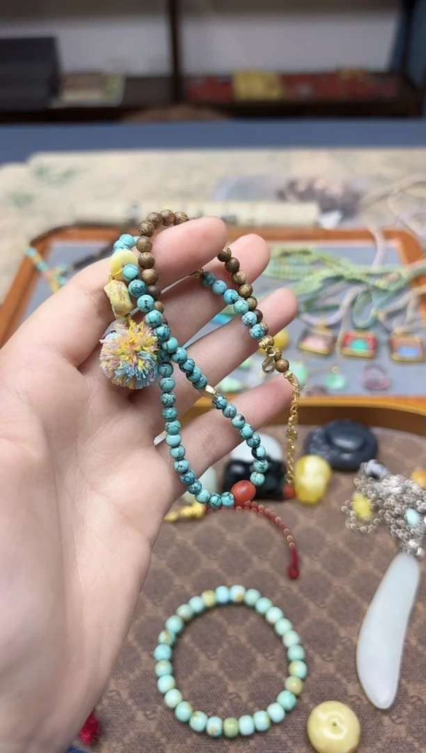 未镶嵌绿松石挂件松石链子YZG