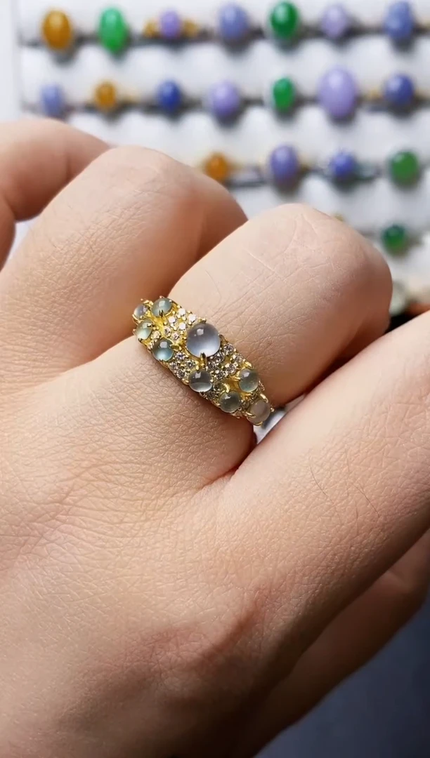 银S925镶嵌戒指翡翠3028