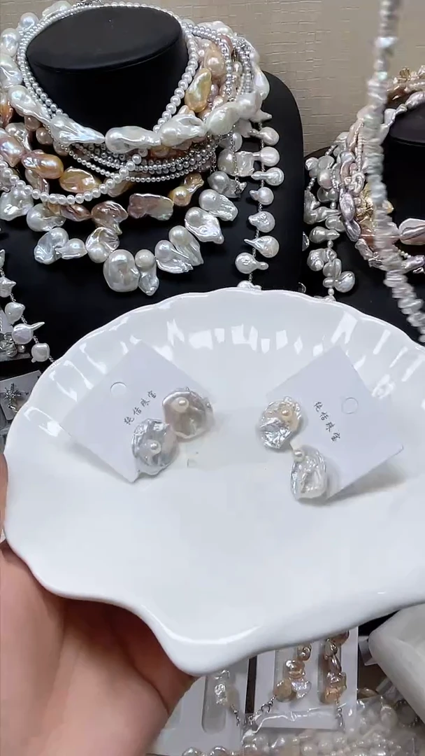 未镶嵌耳饰淡水珍珠【纯恬饰品】（多样性发货发一）